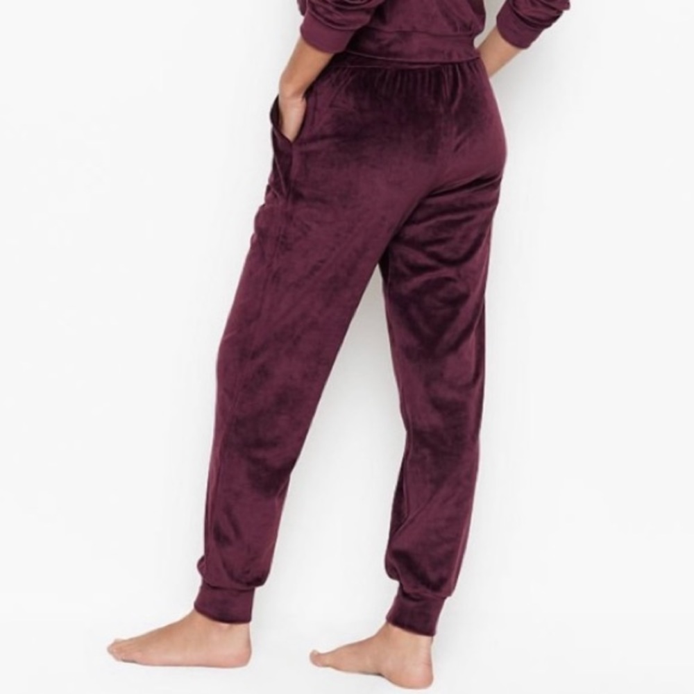 {VS} Victoria's Secret | Velour High Waist Joggers African Violet Purple (XL) - Picture 2 of 16